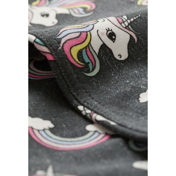 H&M Gray Unicorn Rainbow Hearts Elasticized Waist Treggings Jeggings Size 6 - Picture 2 of 9